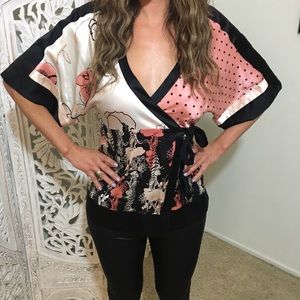 🌸 Bebe Silk Kimono Blouse